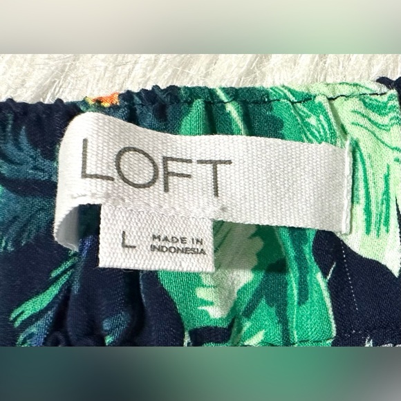 LOFT 2-Piece Set Cap Sleeve Top Sz Petite M & Wide Leg Pants Sz L Tropical NWT - Picture 16 of 16
